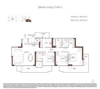 Image of 1800 Sq.ft 3 BHK Apartment / Flat for sale in Conscient Elaira Residences Phase 1, Sector 80, Gurgaon for Rs. 31500000