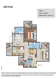Image of 1150 Sq.ft 3 BHK Apartment / Flat for sale in Land Craft Metro Homes Phase 2, Basantpur Saitli, Ghaziabad for Rs. 5950000