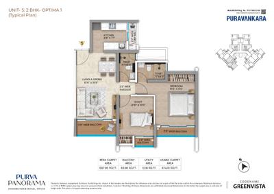Image of 826 Sq.ft 2 BHK Apartment / Flat for sale in Purvankara One Park Avenue 1, Thane West, Thane for Rs. 22000000