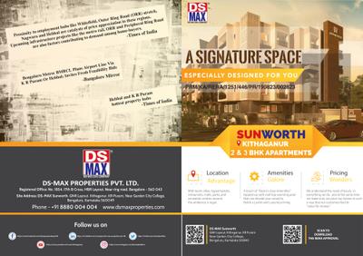 Image of 1300 Sq.ft 3 BHK Apartment / Flat for sale in DS Sunworth, K R Puram, Bengaluru for Rs. 8900000
