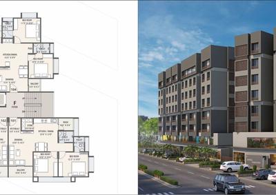 Image of 1260 Sq.ft 2 BHK Apartment / Flat for sale in Saral Parivesh, Chandkheda, Ahmedabad for Rs. 6000000