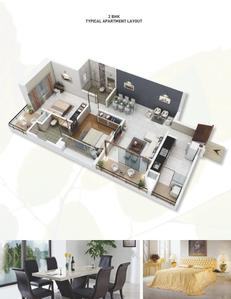 Image of 1250 Sq.ft 2 BHK Apartment / Flat for sale in DSK Garden Enclave, Kondhwa, Pune for Rs. 8500000