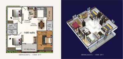 Image of 1143 Sq.ft 2 BHK Apartment / Flat for sale in Syamantaka Emerald Heights, Bollaram Industrial Area, Sangareddy for Rs. 7557000