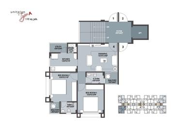Image of 1170 Sq.ft 2 BHK Apartment / Flat for sale in Dharmadev Swaminarayan Park, Vishala, Ahmedabad for Rs. 5000000