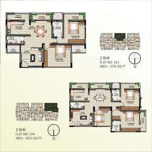 Image of 1575 Sq.ft 3 BHK Apartment / Flat for sale in Sowparnika Grandeur, Cheran Ma Nagar, Coimbatore for Rs. 8500000
