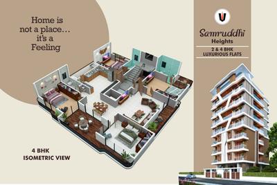 Image of 2400 Sq.ft 4 BHK Apartment / Flat for sale in Samruddhi Heights, Manish Nagar, Nagpur for Rs. 9200000