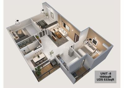 Image of 1200 Sq.ft 2 BHK Apartment / Flat for sale in Sri Vasuki Vallabha, Bommasandra, Bengaluru for Rs. 9200000