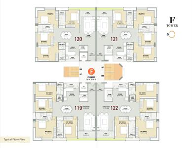 Image of 3100 Sq.ft 4.5 BHK Apartment / Flat for sale in Soham Residency Phase II Building A And F, Patel Nagar, Surat for Rs. 13000000
