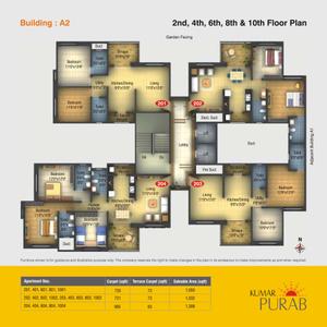 Image of 1500 Sq.ft 3 BHK Apartment / Flat for sale in Kumar Purab A3 Building, Hadapsar, Pune for Rs. 12200000