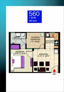 Image of 640 Sq.ft 1 BHK Apartment / Flat for sale in Renowned Park Lotus, Surajpur, Greater Noida for Rs. 2200000