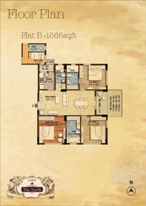 Image of 1530 Sq.ft 3 BHK Apartment / Flat for sale in Keventer The North, Kashipur, Kolkata for Rs. 13500000