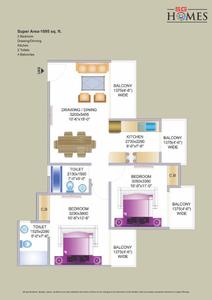Image of 1800 Sq.ft 3.5 BHK Apartment / Flat for sale in SG Homes, Vasundhara, Ghaziabad for Rs. 20000000