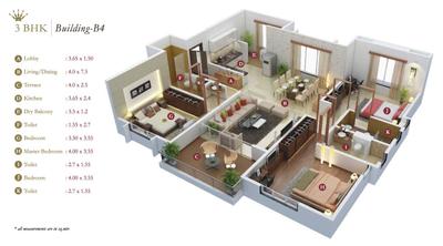 Image of 1755 Sq.ft 3 BHK Apartment / Flat for sale in Kumar Corp Princetown Royal B2, Mohammed Wadi, Pune for Rs. 16000000