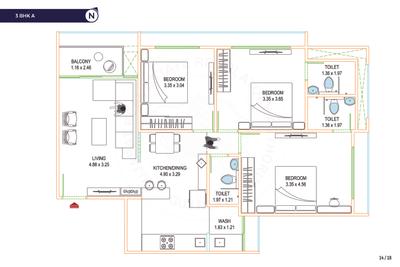 Image of 1290 Sq.ft 2 BHK Apartment / Flat for sale in Resset The Park, South Bopal, Ahmedabad for Rs. 4775000