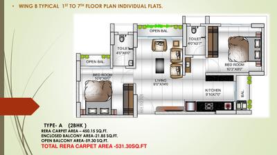 Image of 550 Sq.ft 1 BHK Apartment / Flat for sale in Satghare Viraj Residency, Palghar, Mumbai for Rs. 2250000