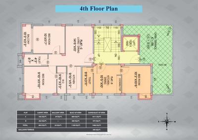 Image of 1776 Sq.ft 3 BHK Penthouse for sale in Sun Nirvana, Kalighat, Kolkata for Rs. 17800000