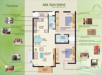 Image of 1116 Sq.ft 2 BHK Apartment / Flat for sale in Live ADL Sunshine by Live Spacess, HSR Layout, Bengaluru for Rs. 11500000