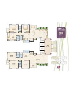 Image of 2400 Sq.ft 4 BHK Apartment / Flat for sale in Shubh Enclave, Vesu, Surat for Rs. 12100000