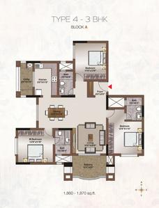 Image of 1800 Sq.ft 3 BHK Apartment / Flat for sale in Legacy Saviero, Horamavu, Bengaluru for Rs. 21800000