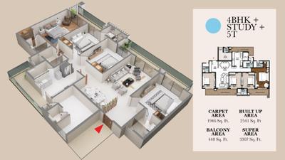 Image of 2093 Sq.ft 3.5 BHK Apartment / Flat for sale in Forbes Fab Luxe Residence, Noida Extension, Greater Noida for Rs. 37660000