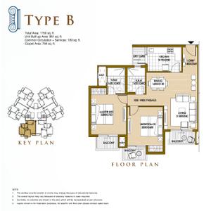 Image of 1050 Sq.ft 2 BHK Apartment / Flat for sale in ATS Allure, Yeida, Greater Noida for Rs. 9800000