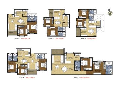 Image of 996 Sq.ft 2 BHK Apartment / Flat for sale in Skylark Zenith, Electronic City, Bengaluru for Rs. 8800000