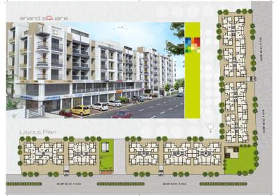 Image of 1125 Sq.ft 2 BHK Apartment / Flat for sale in B Anand Square, Tragad, Ahmedabad for Rs. 4500000