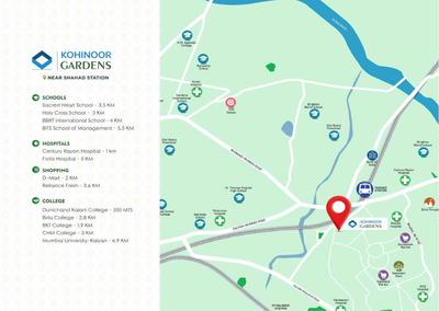 Image of 616 Sq.ft 1 BHK Apartment / Flat for sale in Kohinoor Gardens, Ulhasnagar, Thane for Rs. 3726000