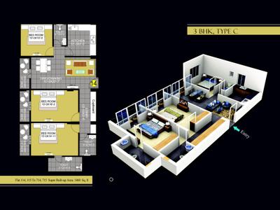Image of 1050 Sq.ft 2 BHK Apartment / Flat for sale in Eminence Coral, Hanspal, Bhubaneswar for Rs. 5500000