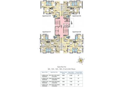 Image of 1951 Sq.ft 3 BHK Apartment / Flat for sale in Sureka Sunrise Heights, Tangra, Kolkata for Rs. 21100000