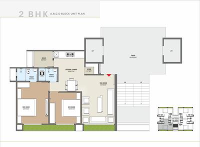 Image of 1258 Sq.ft 2 BHK Apartment / Flat for sale in Neelkanth Pushkar Residency, Hanspura, Ahmedabad for Rs. 5300000