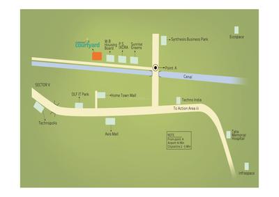 Image of 1011 Sq.ft 2 BHK Apartment / Flat for sale in Clubtown Courtyard, Rajarhat, Kolkata for Rs. 5500000