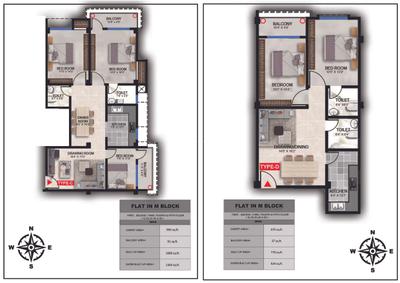 Image of 1028 Sq.ft 3 BHK Apartment / Flat for sale in Akash Tower, Beltola, Guwahati for Rs. 7567500