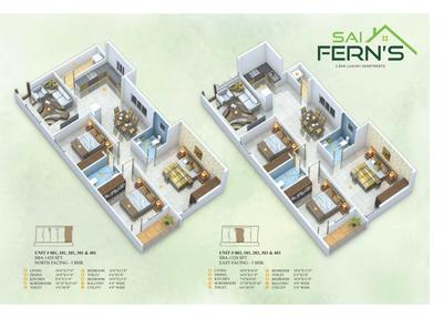 Image of 1302 Sq.ft 3 BHK Apartment / Flat for sale in Sai Ferns, Horamavu, Bengaluru for Rs. 6800000