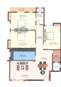 Image of 1400 Sq.ft 3 BHK Apartment / Flat for sale in Gangaur Apartment, Bariatu, Ranchi for Rs. 7800000