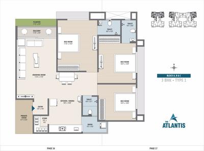 Image of 1800 Sq.ft 3 BHK Apartment / Flat for sale in The Atlantis, Zundal, Ahmedabad for Rs. 10000000