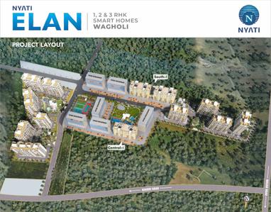 Image of 803 Sq.ft 2 BHK Apartment / Flat for sale in Nyati Elan Central, Wagholi, Pune for Rs. 6320000