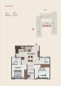 Image of 1144 Sq.ft 3 BHK Apartment / Flat for sale in Sowparnika Spandan, Nallampalayam, Coimbatore for Rs. 9500000