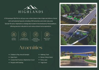 Image of 600 Sq.ft Residential Plot / Land for sale in Radiance Highlands By Avigna, Mahindra World City, Chennai for Rs. 2900000
