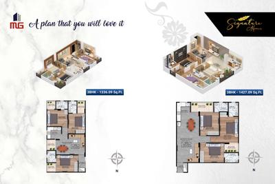Image of 1522 Sq.ft 3 BHK Apartment / Flat for sale in MG Signature Homes, Jagatpura, Jaipur for Rs. 6200000