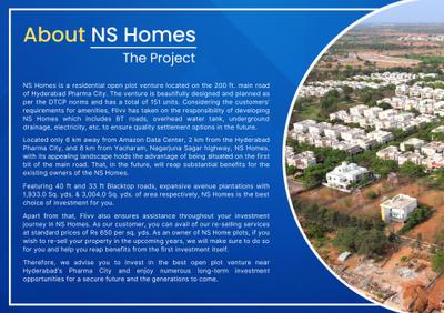 Image of 165 Sq.ft Residential Plot / Land for sale in NS Homes, Nazdik Singaram, Hyderabad for Rs. 3630000