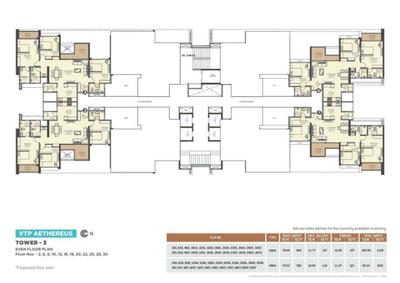 Image of 973 Sq.ft 3 BHK Apartment / Flat for sale in VTP Aethereus Phase 2 by VTP Realty, Mahalunge, Pune for Rs. 11400000