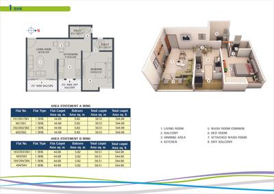 Image of 705 Sq.ft 1 BHK Apartment / Flat for sale in Percept Bounty, Wadgaon Sheri, Pune for Rs. 6000000