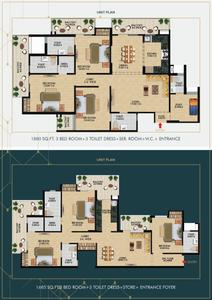 Image of 1090 Sq.ft 3 BHK Apartment / Flat for sale in Apex Aura, Noida Extension, Greater Noida for Rs. 9500000