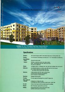 Image of 511 Sq.ft 1 BHK Apartment / Flat for sale in Hansa Courtyard, Tiruvottiyur, Chennai for Rs. 3500000