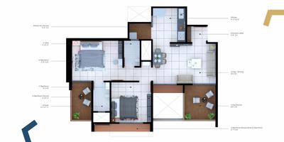 Image of 950 Sq.ft 2 BHK Apartment / Flat for sale in Vision Starwest Phase 2, Tathawade, Pune for Rs. 7800000