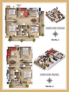 Image of 965 Sq.ft 2 BHK Apartment / Flat for sale in Aakar Sai Raj City, Chhataripur, Varanasi for Rs. 6800000