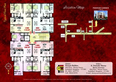 Image of 1150 Sq.ft 2 BHK Apartment / Flat for sale in Poonam Garden, Kapikad, Mangalore for Rs. 7500000