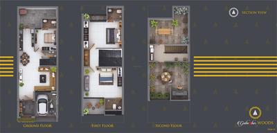 Image of 950 Sq.ft 3 BHK Independent House for sale in Bandhan Gulmohar Woods, Ghanteshwer, Rajkot for Rs. 7250000