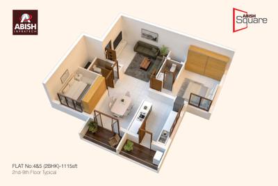 Image of 1158 Sq.ft 2 BHK Apartment / Flat for sale in Abish Square, Yeyyadi, Mangalore for Rs. 7800000